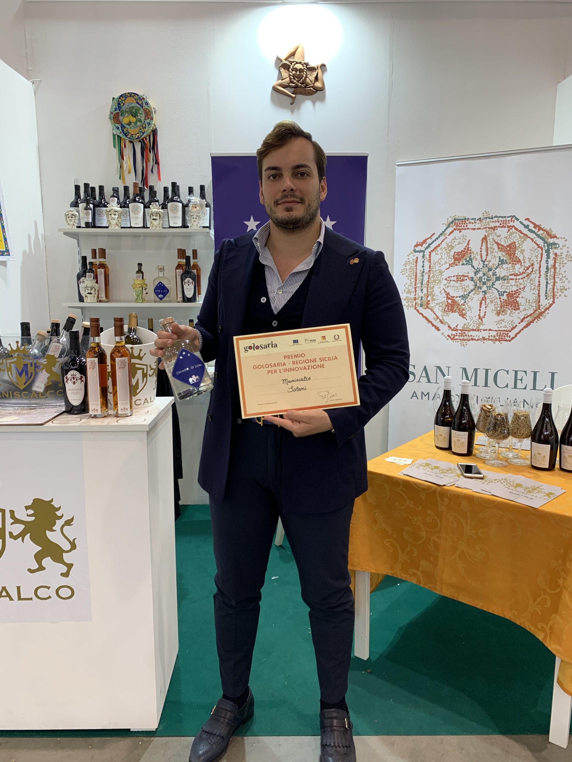 L’azienda MANISCALCO Liquori di Salemi riceve un prestigioso premio alla XIV edizione di “GOLOSARIA” a Milano